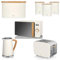 Swan Nordic Cotton White 1.7L Jug Kettle, 2 Slice Toaster, 800W 20L Microwave, Bread Bin and Tea, Coffee, Sugar Canisters. Scandinavian Inspired Design Matching Kitchen Set of 7 in Cotton White