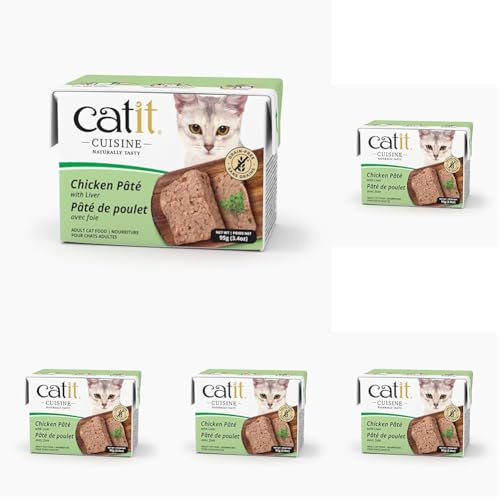 Paté para Gatos Catit Cuisine, Pollo con Hígado- 95g (Paquete de 5)