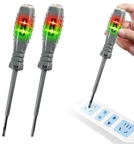 2 in 1 High Torque Strong Magnetic Screwdriver Electricity Detector, Screwdriver Voltage Tester Pen, Non Contact Two-Color Tester Pen, Used for Domestic Repair and Electrical Work (Flat/Phillips Tip)