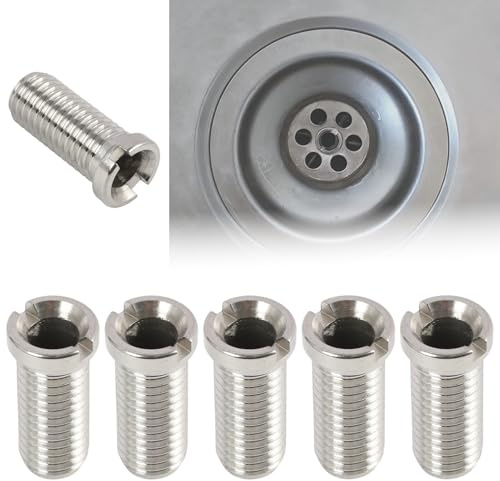 6 PCS Hohlschraube Spüle, M12 x 30 mm aus Edelstahl, Hohlschrauben für Siebkorbventile und Spülbecken, langlebige M12 Schrauben mit Gewinde, Abfluss Zubehör für Küchenspülen, Silber