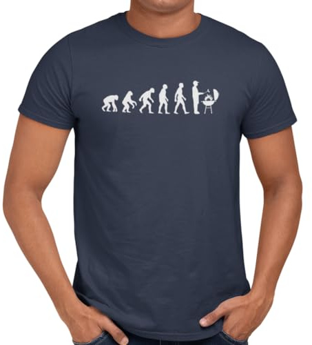 Getting Shirty BBQ Evolution Barbecue T-Shirt | Novelty grilling tee for men, dads and husbands who love barbecues and outdoor cooking; a fun birthday or Father’s Day gift.