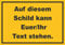 Schild mit Wunschtext waagerecht Text schwarz Hintergrund gelb A3 (297x420mm)