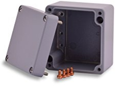 BOXEXPERT Aluminium Industriegehäuse, 75x80x57mm, IP66, pulverbeschichtet, grau, Wandgehäuse, Installationsgehäuse, Leergehäuse, Druckgussgehäuse, Gehäuse der Serie Alster