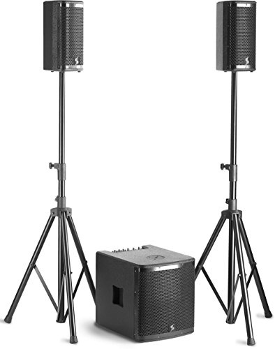 Stagg Lautsprecher Set mit 1 x 700 Watt 12 Subwoofer und 2 x 350 Watt 16,5cm Satelliten