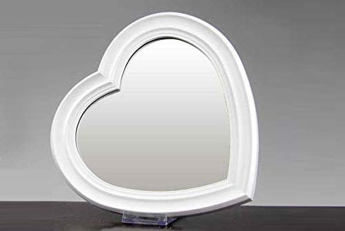GICOS SRL Specchio in plastica Forma Cuore 40 cm da Parete Bianco Shabby Chic QEN-674327