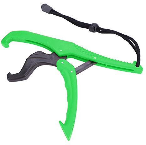 Alomejor Floating Fishing Gripper Gear ABS Fish Lip Grip Pliers Fish Clamp with Adjustable Rope(L-Green)