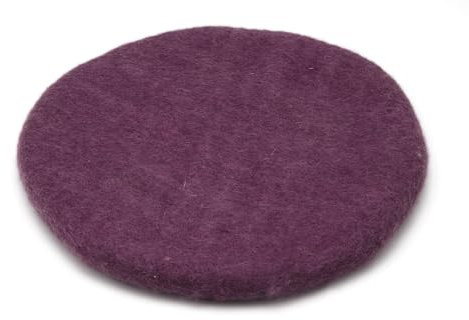 feelz Filzkissen Sitzkissen rund Filz Verschiedene pink-, lila-, beerentöne 100% Wolle 35 cm Höhe 2-3 cm Handarbeit (Beere dunkel)