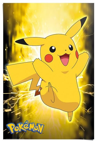 REINDERS Poster Pikachu Pokémon - Papier 61 x 91.5 cm Gelb Kinderzimmer Film und Fernsehen