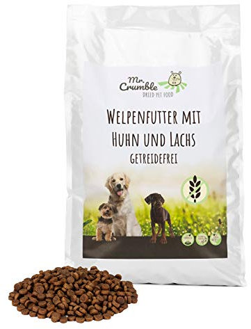 Mr. Crumble Dried Pet Food Welpenfutter Trockenfutter getreidefrei mit Huhn und Lachs 15 kg