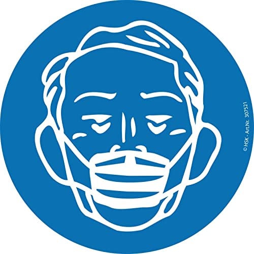 PVC-Aufkleber - Mundschutz tragen - Gr. ca. 20cm - 307521