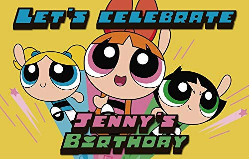 CSCH Wandtattoo Powerpuff Girls Banner Geburtstagsfeier Drucken personalisierten Hintergrund