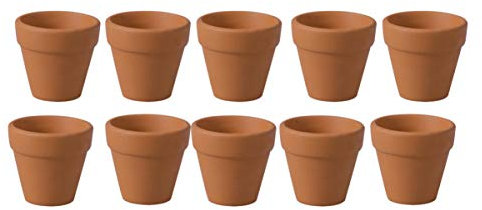Cabilock - Lot de 20 mini pots en céramique - Avec trou de drainage - À base d’argile cuite - Avec trou de drainage - Idéaux pour enfant et adulte - 3 x 3 cm