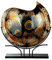 GILDE GLAS art Vase auf Ständer - Geschenke für Frauen - Deko - handbemalt 52 cm