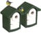 BigDean 2X Nisthöhle aus Holzbeton - Nistkasten für Vögel - Meisen Meisenkasten Einflugloch 32 mm Vogelnistkasten - stabil & wetterfest - Beton Vogelhaus Nisthilfe zum Aufhängen