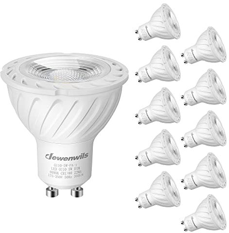 DEWENWILS GU10 LED NeutralweissDimmbar 5W 4000K, LED GU10 38°Abstrahlwinkel 350LM, 50W Halogen Ersatz, Stromsparend, 230v für Einbaustrahler, Wandleuchte, Schienenleuchte