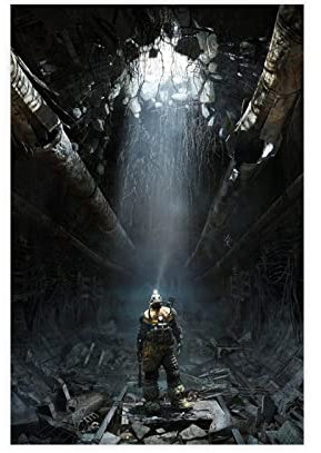 RIELLI Metro Exodus-Spiel 2 Leinwand-Poster, Wandkunst, Dekoration, Bild, Gemälde für Wohnzimmer, Schlafzimmer, Dekoration, Rahmen: 30 x 45 cm