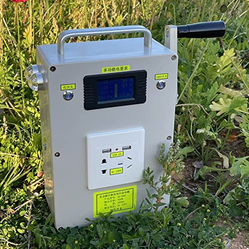 XDLYWUZIQ 500w 220v Hochleistungs-multifunktions-handkurbel-Generator, Tragbarer Handkurbel-Generator, Manueller Notgenerator, Kraftwerk Für Notfälle Im Haushalt Und Im Freien,62400MAH