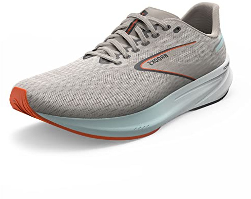 Brooks Men’s Hyperion Neutral Running Shoe - Grey/Skylight/Red Orange - 13 Medium