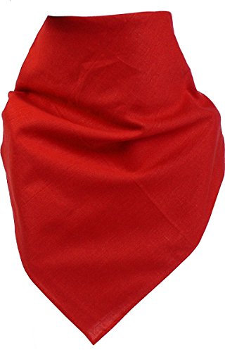 Harrys-Collection Unisex Bandana Uni Farben 100% Baumwolle! 52 X 52 cm, Farbe:uni rot