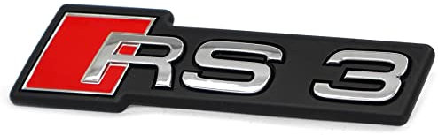 Audi 8Y0853736A2ZZ Schriftzug RS3 Kühlergrill Clip Emblem Logo Plakette, Chrom/rot