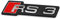 Audi 8Y0853736A2ZZ Schriftzug RS3 Kühlergrill Clip Emblem Logo Plakette, Chrom/rot