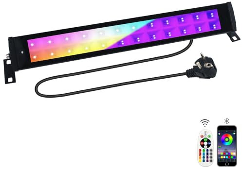 BOSITE 50W Projecteur LED RGB & UV Lumiere Noire Spot LED Couleur avec Télécommande, IP66 Etanche Projecteur LED Exterieur, Black Light pour Glow Peinture Fluorescente Jardin Bar Halloween