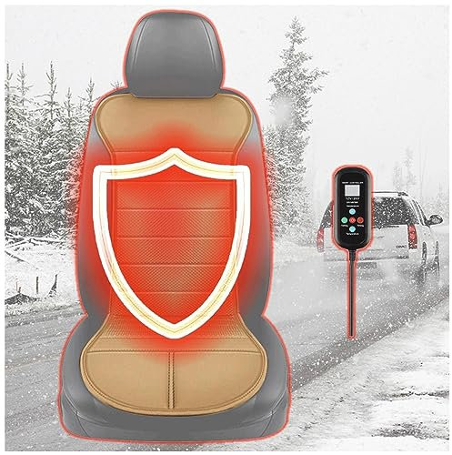 NURII Beheizt Sitzauflag Auto Isolationsschutz,12 V/24 V Auto Sitzschutz Hinten Professionelle Allgemeine Zwecke Autositzauflagen LKW,Geländewagen Oder Van -hhn,Beige-1seat