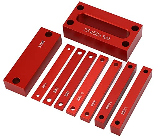 Raguso Alloy Setup Blocks Metric 25×20×6 9pcs Height Gauge Blocks Aluminum Alloy Woodworking Setup Bars for Milling Machine Table Saw, RAGUSONHDABM9ZPS