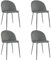 Marvin Sedia in Velluto Oslo da Sala Pranzo Con Gambe Metallo Nero Seduta Imbottita Sedie Poltroncine Di Design Per Salotto Soggiorno Moderne (Grigio, 4)