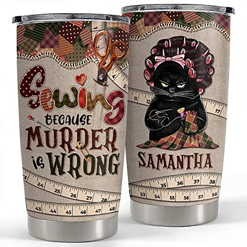 Termo Café 590ml Taza Aislante Con Pajita Y Tapa Vaso Termico Para Auto Colegas Amigo Vaso Gato Personalizado Gato Negro Costura