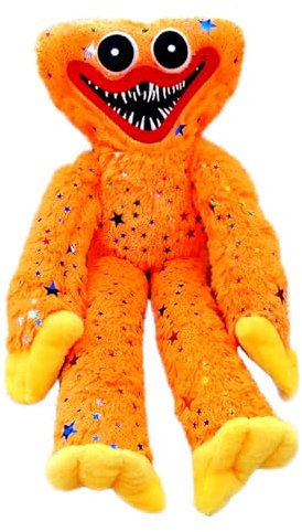 COQOYO Kuscheltier, Poppy Plüschtier Orange, Gruseliges Horror Monster Playtime Stofftier, 40cm Plüschpuppe Lustige Smiling Plushie Figure Spielzeug, Geburtstag Geschenke für Kinder