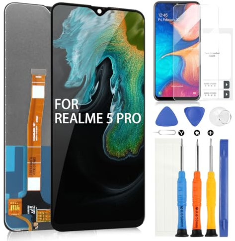 ARSSLY Pantalla para Oppo Realme 5 PRO RMX1971 LCD Pantalla Táctil Asamblea Reemplazo Pantalla de Cristal Digitalizador con Kit de reparación 6.3