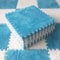 10/20 Pcs Plush Crawling Mat, 30 * 30 cm Plush Foam Floor Mat, Non-Slip Soft Interlocking Foam Interlocking Carpet Tiles with Edge for Bedroom and Living Room (10PC Blue+10PC White)