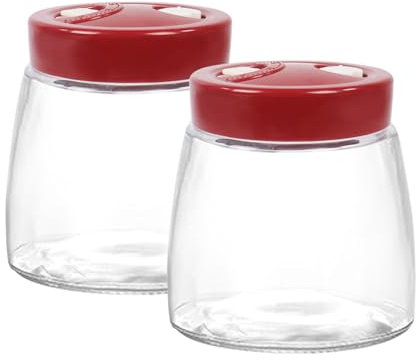 Gzsekken Fermenting Jars 2 Pack 1L Sourdough Starter Jar Kimchi Container with 1 Way Air Release Vent for Pickling, Kefir, Sauerkraut, Kimchi, Kombucha and Sourdough Jar