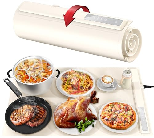 Food Heating Mat, Fast and Full Surface Heating Mat, Silicone Food Heating Mat with Adjustable Temperature, Heating Trays