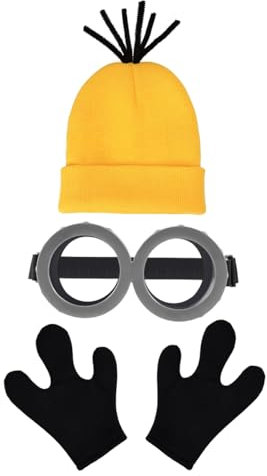 ATAYOU Erwachsene Halloween Cosplay Zubehör für Herren Kostüm mit Gelber Mütze, Schutzbrille und Drei Finger Handschuhe (Style B)