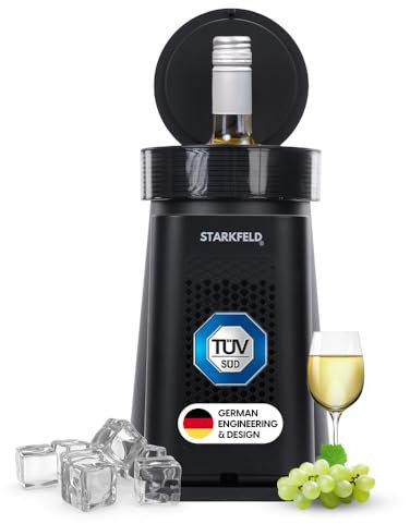 STARKFELD HOME® Leiser Elektrischer Smart Weinkühler – Elegantes Design,schnelles, energiesparendes Kühlen von Wein, Sekt, Champagner|SilentCoolTechnology|2-20°C Temperaturbereich|Ambiente Beleuchtung