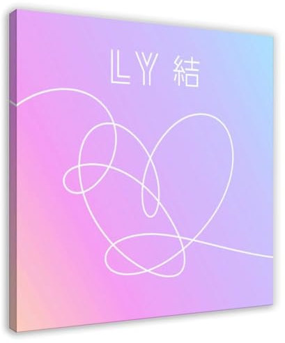 MOHTOY K-Pop BTS Love Yourself Album-Poster, Leinwandposter, Wandkunst, Dekordruck, Gemälde für Wohnzimmer, Schlafzimmer, Dekoration, Rahmen-Stil, 30 x 30 cm