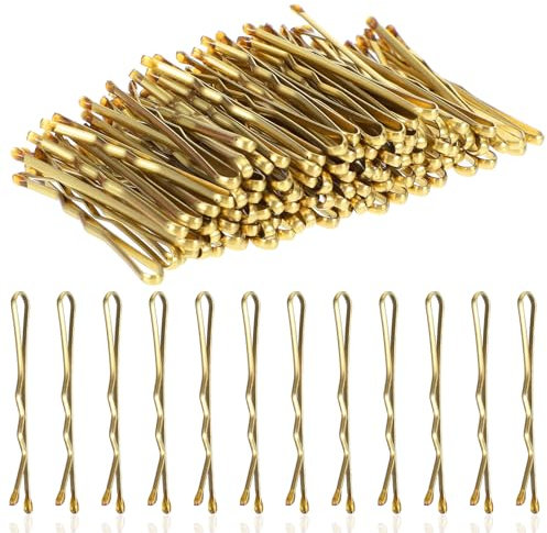 AOZUO 100 Stück Mini Haarnadeln,3.5cm Bobby Pins,Kleine Haarklammern Haarnadel Hair Pin Haarklemmen Haarschmuck Damen Gewellte Haarspange aus Metall für Frauen Mädchen Kinder Dutts Langes Glattes