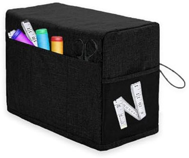 Nähmaschinen-Abdeckung, Schutzhülle mit Essentials Aufbewahrungstaschen, Staubschutz,Abdeckhaube für Nähmaschinen,faltbare Nähmaschinen-Staubschutzhülle für die meisten Standard-Nähmaschinen(schwarz)