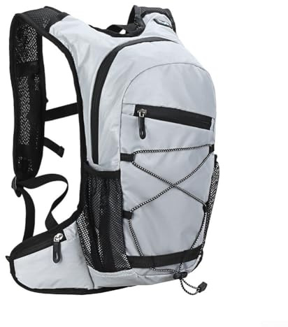 Geräumiger reflektierender Rucksack für Wandern und Radfahren, für Komfort und Sicherheit, Grau