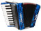 Akkordeon, 22 Tasten, 8 Bass-Akkordeon, Keyboard-Akkordeon, Premium-Akkordeon-Windkasten-Abdeckung, robust und langlebig, mit Akkordeon-Gurt und Tasche (blau)