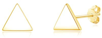 Cangall Damen Silber Ohrstecker, 925 Sterling Silber Dreieck Ohrstecker, Hypoallergen Flache Gold Dreieck Ohrringe Ohrstecker, 6mm Kleine Unisex Schlafen Knorpel Goldene Ohrringe Stecker Ohrschmuck