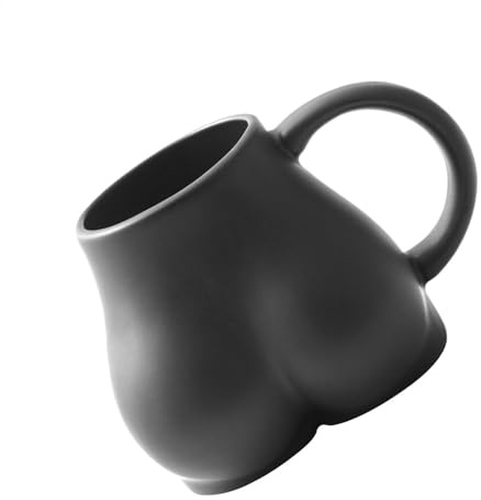 Butt-Kaffeetasse – leicht zu tragende Neuheit-Po-Tasse, Keramik-Po-Tasse | 300 ml Butt-Keramik-Kaffeetasse, lustige Butt-Kaffeetasse, Gesäßbecher-Tasse, geeignet für Kaffee, Milch, Tee, Saft, weiß