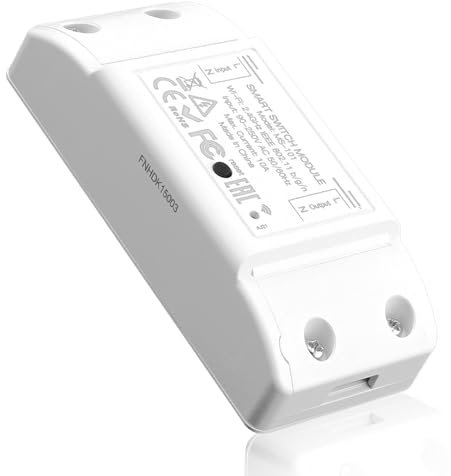Smart WiFi Light Switch 10A, Universal DIY Module Wireless Switch Remote App Control Switch for Smart Home Automation Compatible with Alexa Google Assistant