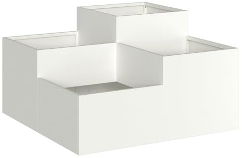 vidaXL Fioriera da Giardino 100x100x48 cm Acciaio Bianco