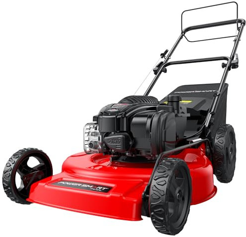 PowerSmart Tondeuse à Gazon à gaz de 22 Pouces, Moteur B&S 150 CC, autopropulsé, système de Mulching 3 en 1, 6 hauteurs de Coupe, Traction arrière, Plateau en Acier Durable