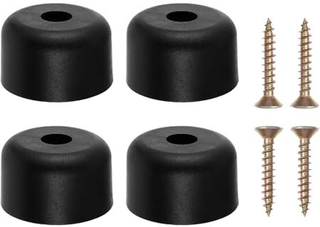 FdcLixuvol 4 Stück Möbelbeine Rund, Möbelfüße schwarz Ø 50 x H 30 mm Füße für Möbel Schrankfüsse Möbelgleiter Kunststoff Sofa Füße mit 4 Schrauben für Möbel, Schrank, Sofa, Stuhl, Tisch