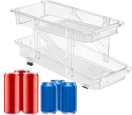 Bkljkf Soda Can , Expandable for Storing Drinks Cans - Equipped Bottle Holder with Wheels for Drinks in the Fridge Kitchen and Home
