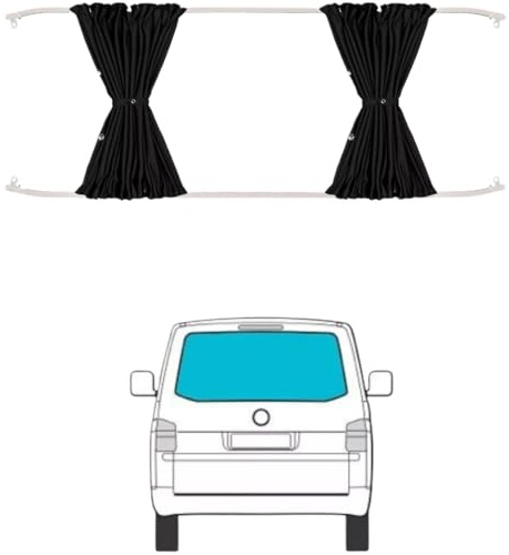 Vorhang Auto Innen, Van Travel Autovorhänge Teile Auto Privatsphäre Verdunkelungsfenster Sonnenschutzvorhänge Mit Kunststoffschienen Passend Für VW T5 T6 .1(Tailgate Window)